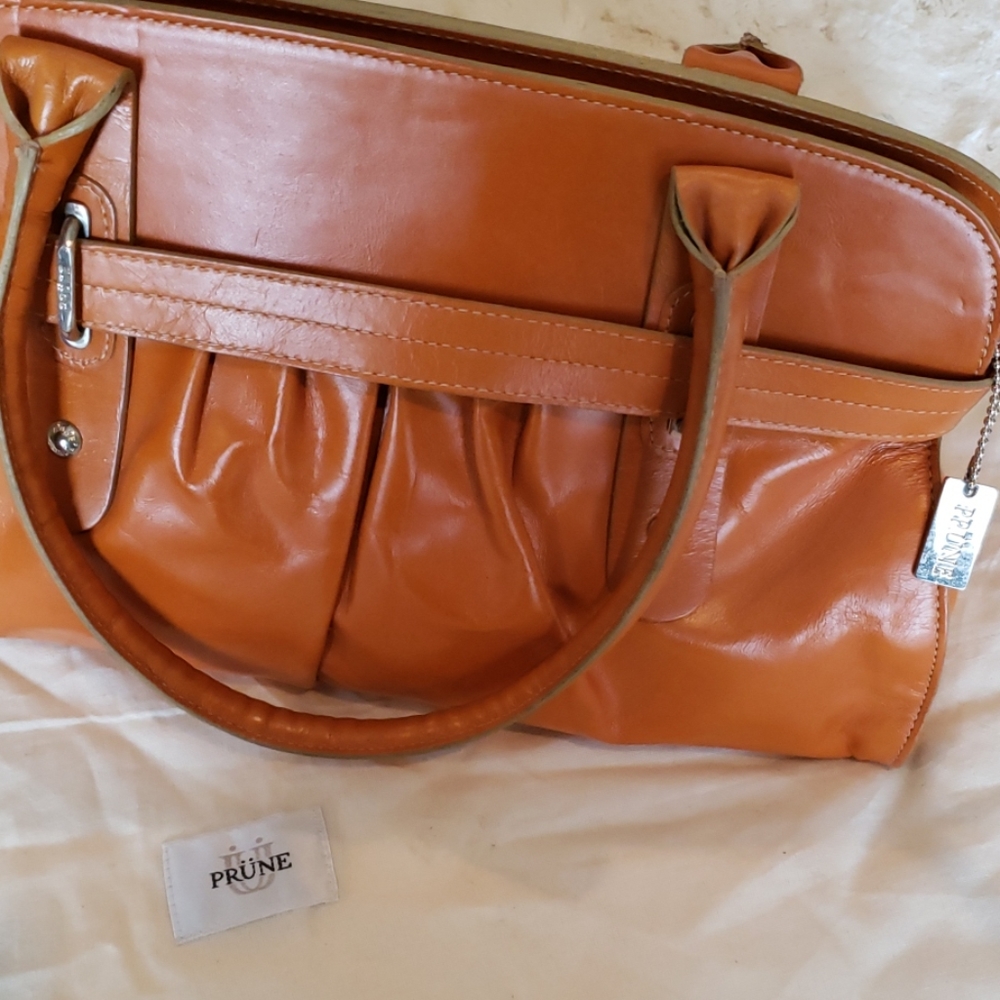 Prune Leather Shoulder Bag